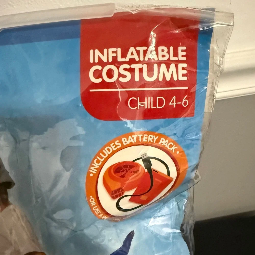 Spooktacular Creations Inflatable Costume Child 4-6 Blue New Ride An Ice Dragon